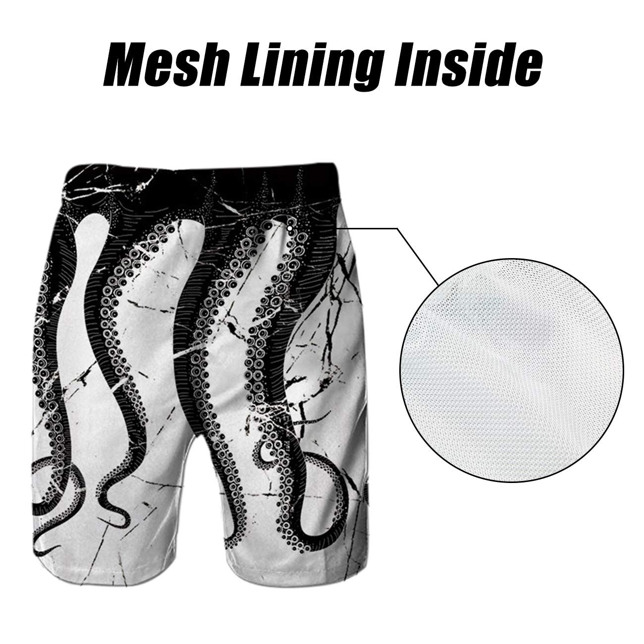 Mens Plus Size Quick Dry Swim Trunks Tropical Leaf Print Surfing Shorts