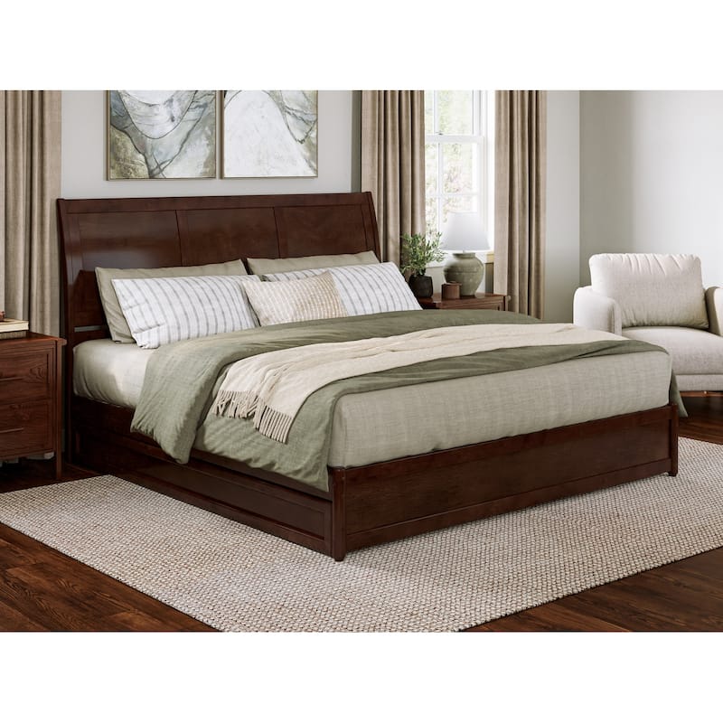 Andorra Platform Bed with Panel Footboard and Twin XL Trundle