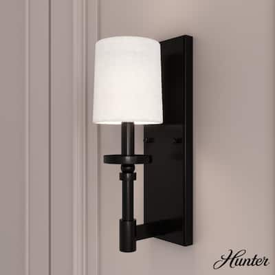 Hunter Briargrove 1 Light Wall Sconce with Shade - Geometric, Transitional