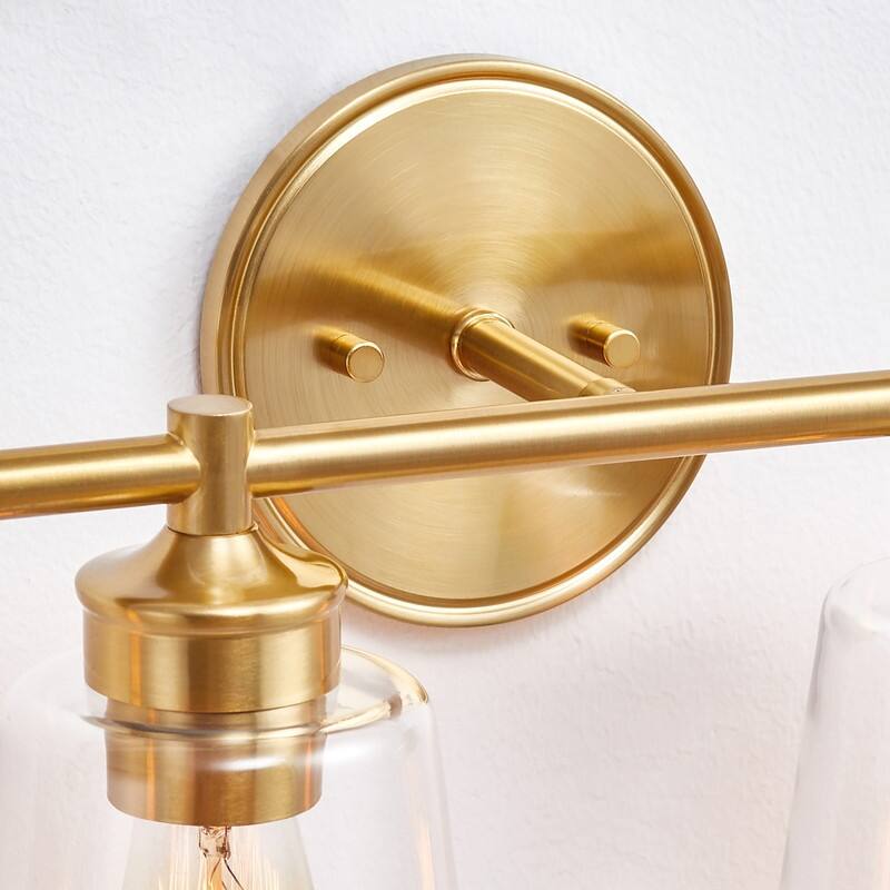KAWOTI 4-Light Dimmable Bathroom Vanity Light with Glass Shade