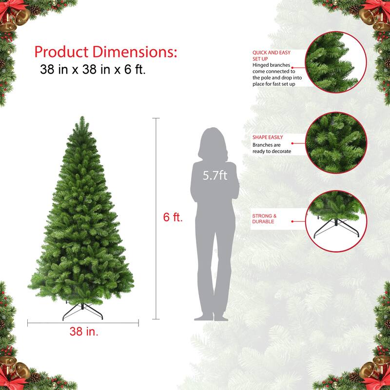 Puleo International 6 ft. Unlit Virginia Pine Tree