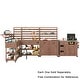 preview thumbnail 29 of 53, Extendable Solid Wood Kitchen Island with Stainless Top Drawers and Wheels