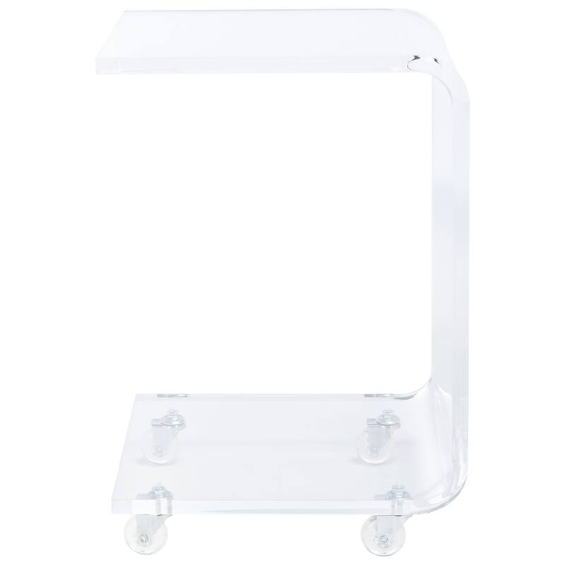 SAFAVIEH Thursa Acrylic Clear Bar Cart - 13.5" W x 15.5" L x 23" H - 14Wx16Dx23H