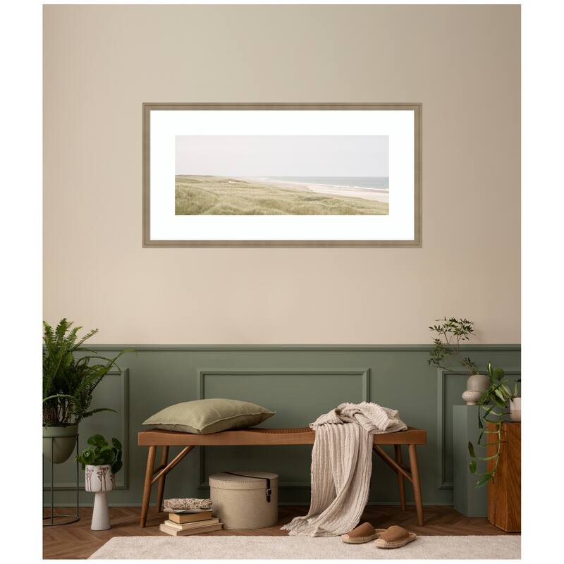 Kate and Laurel Peaceful and Serene Coastal Landscape by The Creative Bunch Studio Framed Wall Art Print