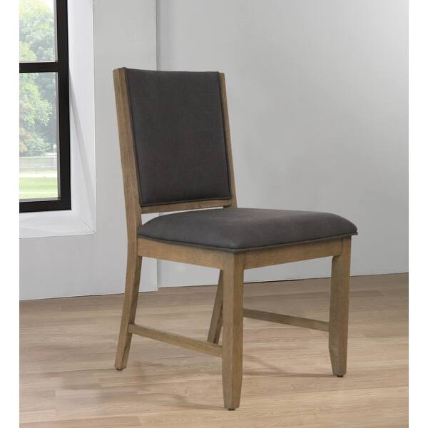 slide 2 of 11, Saunders Desert Brown Upholstered Solid Wood Dining Chairs (Set of 2) - 24" L x 20" W x 36.5" H