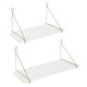 preview thumbnail 10 of 18, Kate and Laurel Vista Wood and Metal Wall Shelves - 2 Piece White