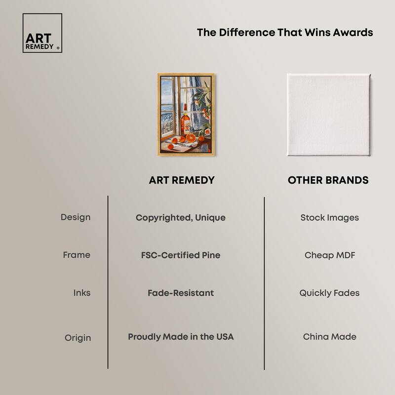 Orange Aperol by the Sea Canvas by Art Remedy