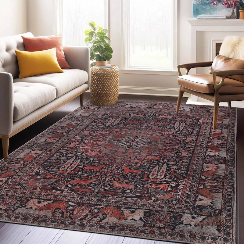 Superior Copley Bohemian Oriental Medallion Wildlife Indoor Area Rug
