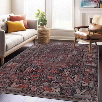 Superior Copley Bohemian Oriental Medallion Wildlife Indoor Area Rug