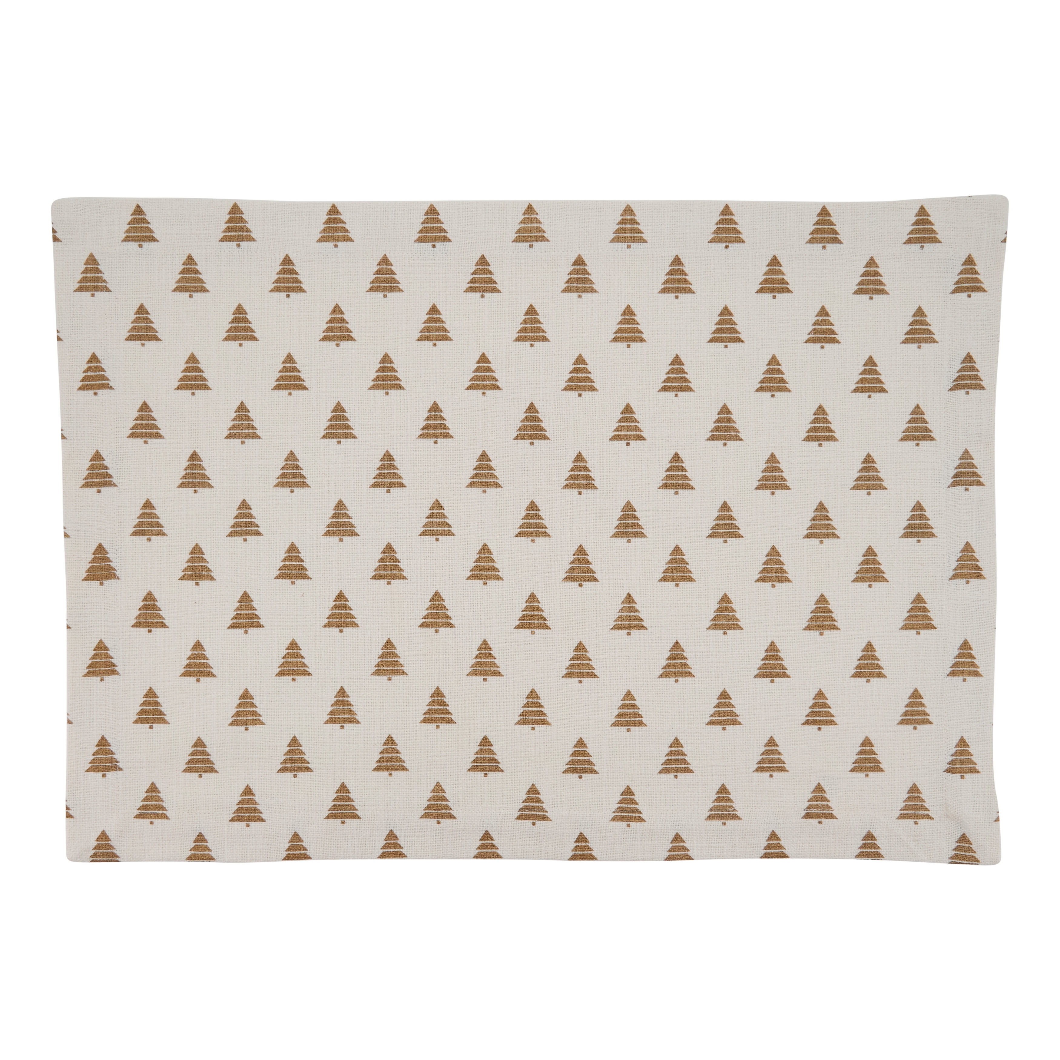 Cotton Placemats With Christmas Trees Design (Set of 4)
