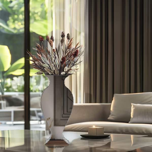 slide 2 of 9, Allan Andrews Tall Silver Rounded Mirrored Glass Vase