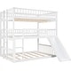 preview thumbnail 4 of 6, Triple Bunk Beds with Slide,Wooden Full-Over-Full-Over-Full Triple Bed with Built-in Ladder & Slide & Guardrails