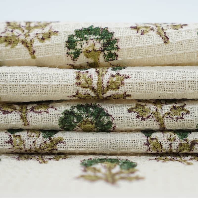Fabdivine Handmade Floral Block Print Kitchen or Bath Room Hand Towels Home or Office Accent