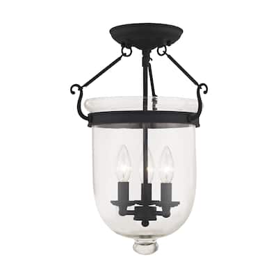 Livex Lighting Jefferson 3 Light Semi-Flush Ceiling Fixture