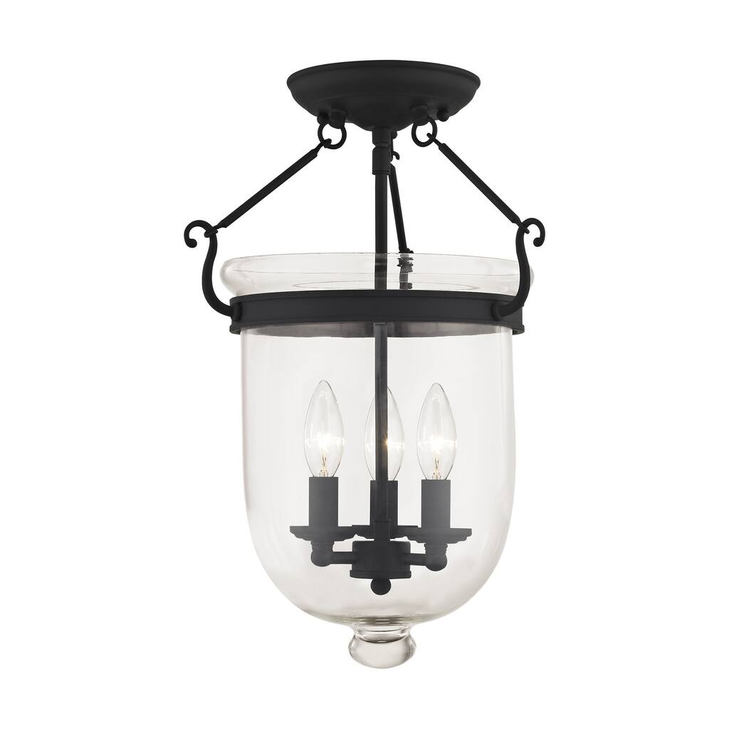 Livex Lighting Jefferson 3 Light Semi-Flush Ceiling Fixture