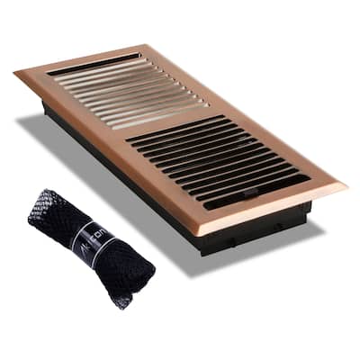 Akicon Stripe Design 4"x10" Floor Register with Trap Net