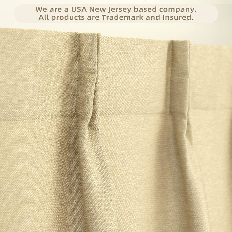 DriftAway Blackout Pinch Pleat Faux Linen Textured Solid Valance