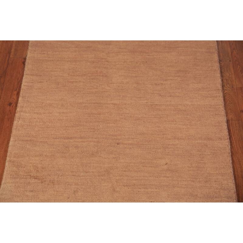 Gabbeh Oriental Rug Hand-Knotted Brown Wool Carpet - 2'6" x 4'4"