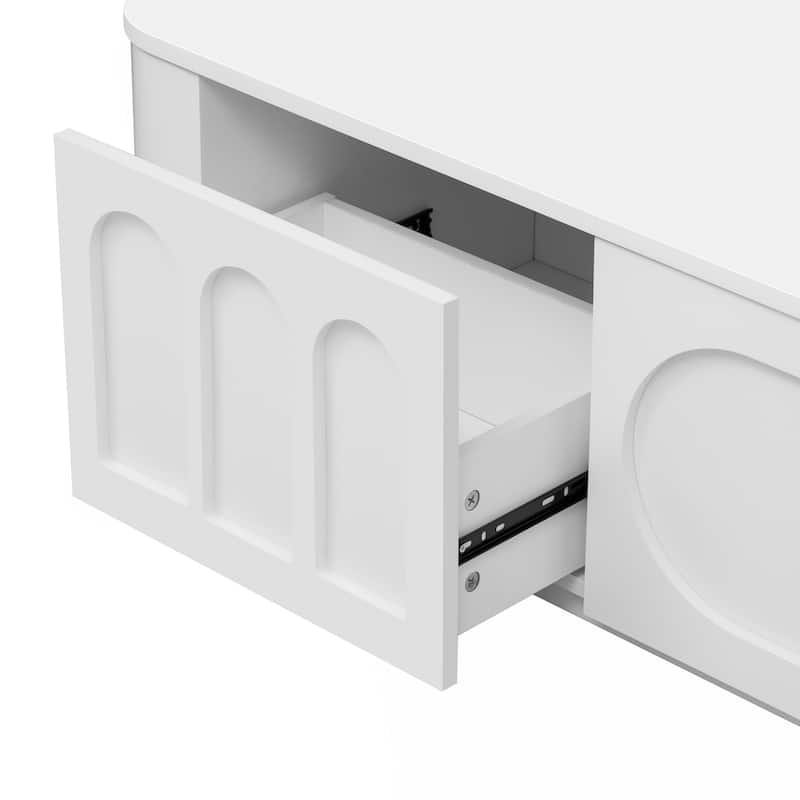 70.9" Wood Floor TV Stand Media Console Cabinet with 2 Drawers, Modern Entertainment Center Cabinet with 2 Cabinets