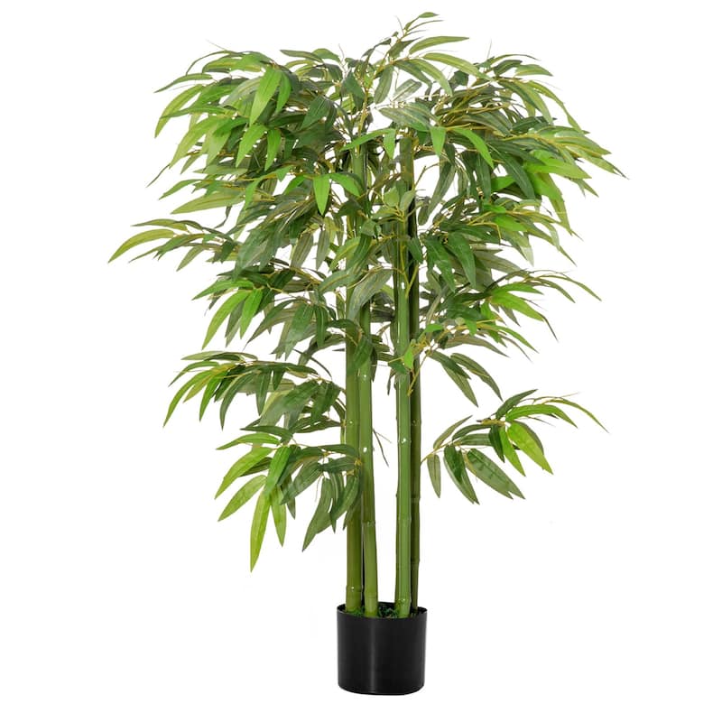 4.5FT Artificial BamBoo Tree Faux Decorative Plant in Nursery Pot For Indoor - Green