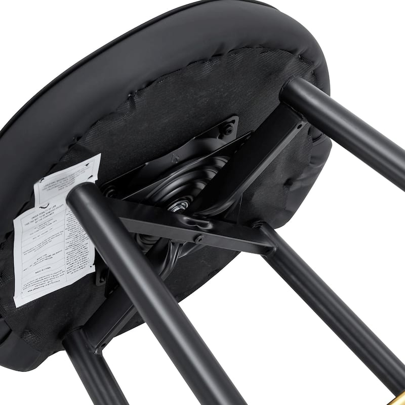 2-Pcs Swivel Bar Stool with Waterproof PU Leather Cushion and Metal Legs, Ergonomic Counter Height Stool