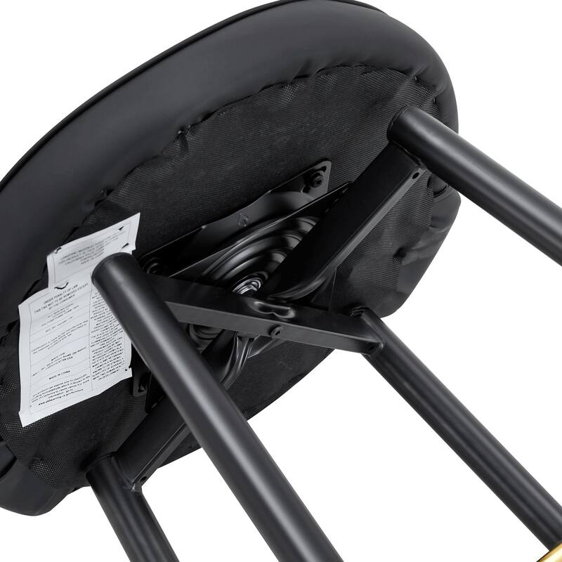 Roomfitters Swivel PU Bar Chairs with Upholstered Seat and Black Metal Legs, Modern Adjustable Set of 2 for Kitchen