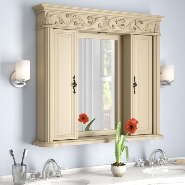 Wall mount medicine store cabinet with lights