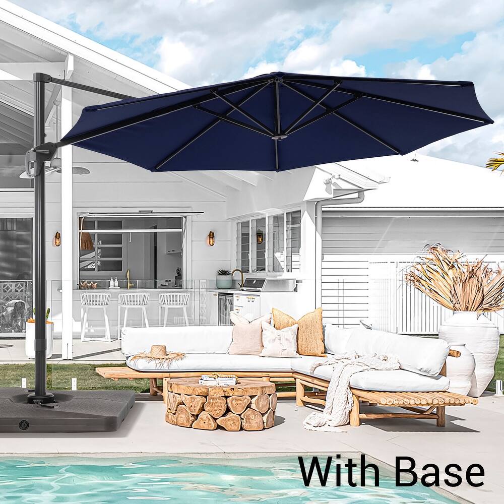 Bonosuki 11FT Patio Cantilever Umbrella With Resin Base