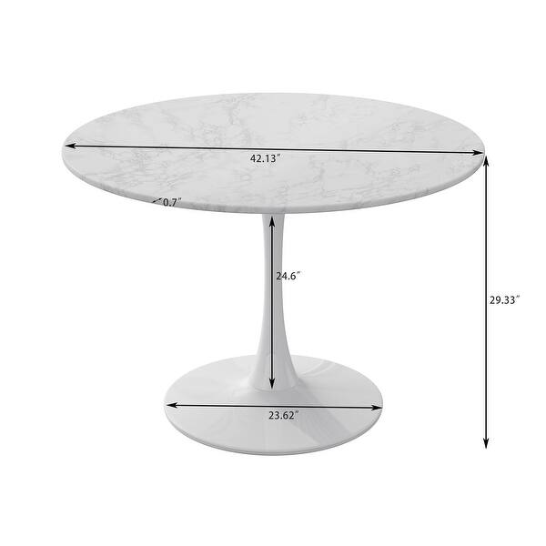 Modern Round Dining Table with MDF Table Top - Bed Bath & Beyond - 36551237