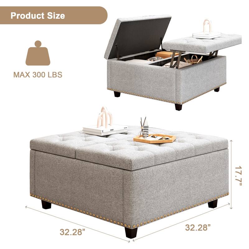 Large Square Ottoman with Storage