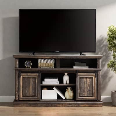 58.11" TV Stand with Cable Management - Fits 65" TVs, Multi-Functional Storage Console