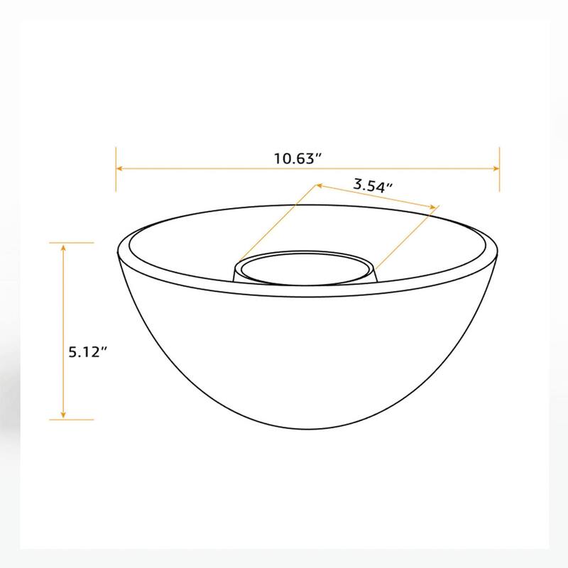 10.63 in. W x 10.63 in. D x 5.12 in. H Round Concrete Gel Outdoor Fire Pit in Black
