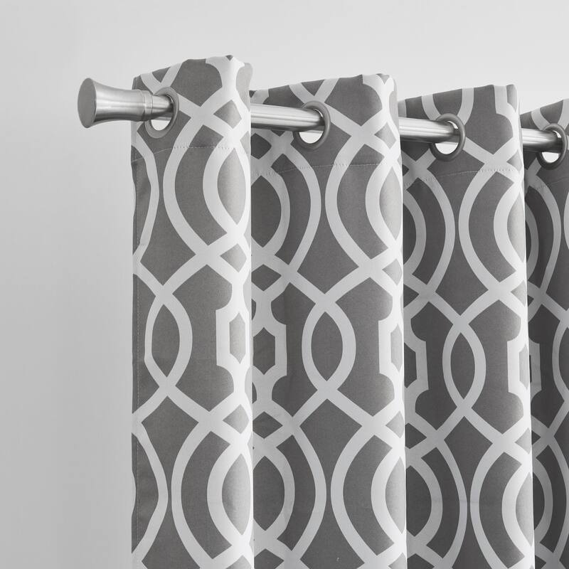 Dainty Home Trellis Blackout Thermal Insulated Grommet Single Panel Extra Wide Curtains - 54" x 84"