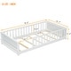 preview thumbnail 32 of 33, Twin Size Pine Wood Floor Platform Bed with Built-in Book Storage Rack and Fence
