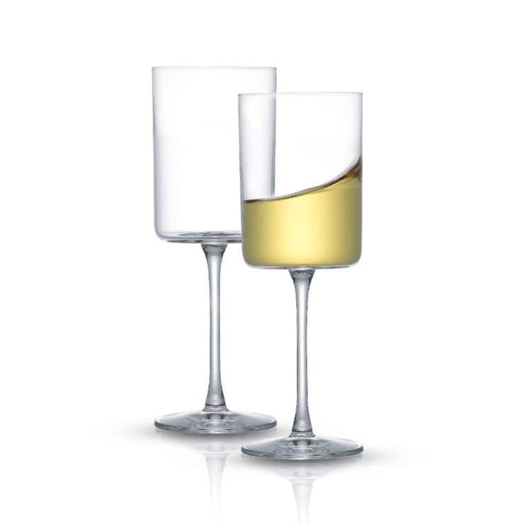 JoyJolt Claire European Crystal White Wine Glasses 11.4 oz, Set of 2 - 11.4 oz