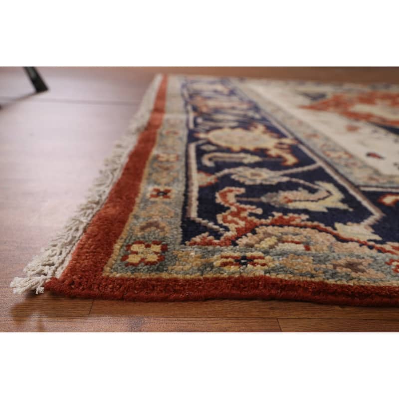 Orange Oushak Indian Area Rug Handmade Wool Carpet - 7'9" x 10'4"
