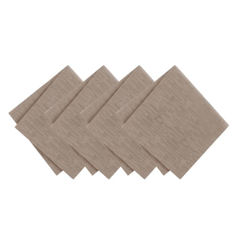 Continental Solid Texture Water and Stain Resistant Napkins, Set of 4 - Taupe