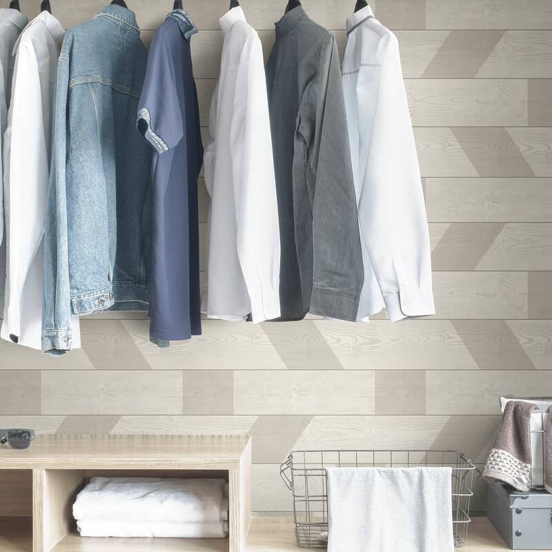 Scott Living Natural Graphic Shiplap Self Adhesive Wallpaper