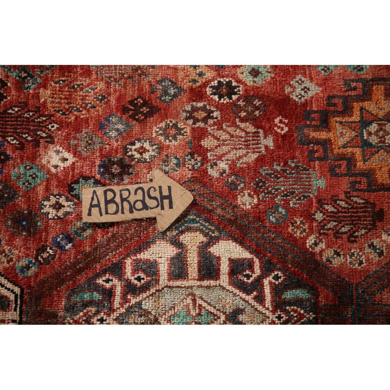 Tribal Geometric Shiraz Persian Vintage Area Rug Handmade Wool Carpet - 5'3"x 8'1"