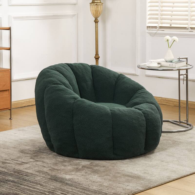 Green Comfortable Bean Bag Chair Sofa Chair with Armrests, Leisure Chair Lounge Chair Upholstered Chair