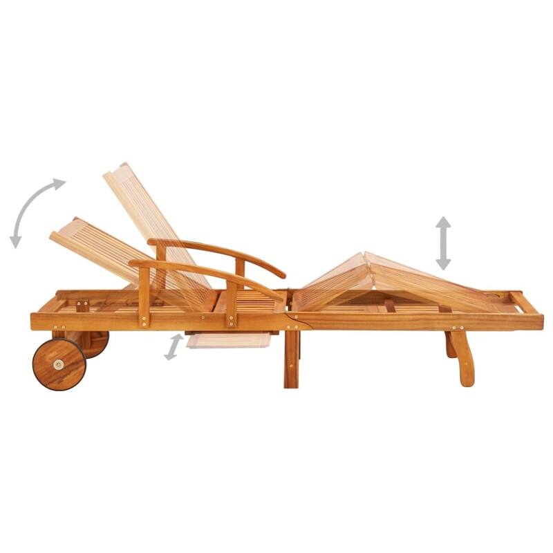 vidaXL Patio Lounge Chair Sunbed Sunlounger with Cushion Solid Acacia Wood