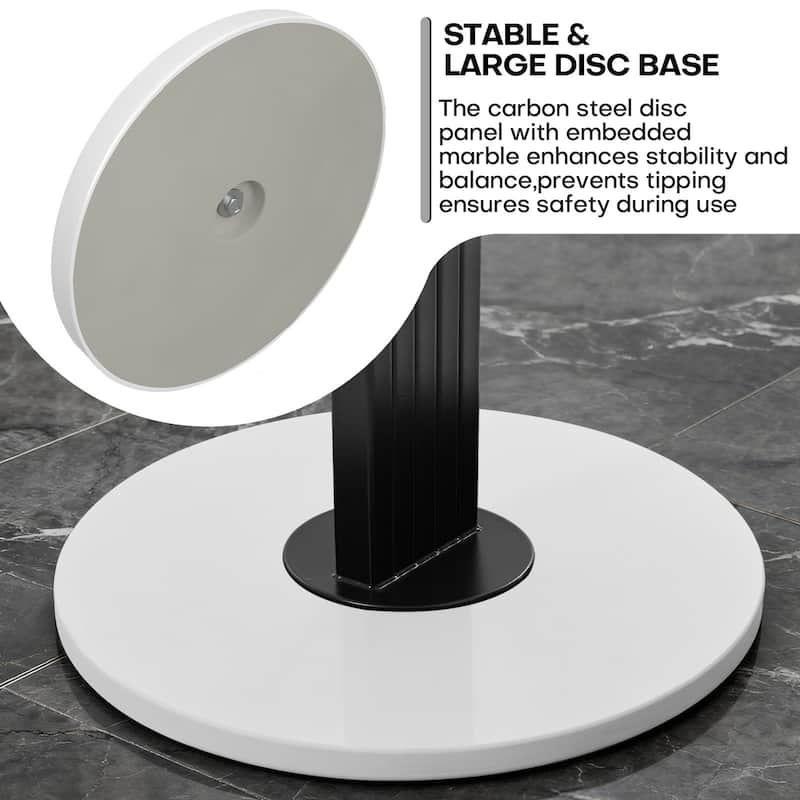 Freestanding Metal Coat Rack with 10 Hooks and Heavy Duty Marble Base - 68.1"H x 18.5"W(top) x 13.2"Dia(base)