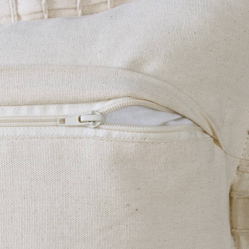 Sevita Guapo Casual Solid Stitched Edge Cotton Throw Pillow