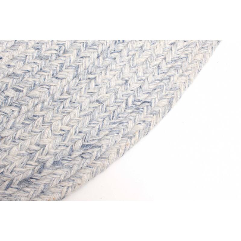 ECARPETGALLERY Braid weave Sienna Light Grey Wool Rug - 3'4 x 3'4