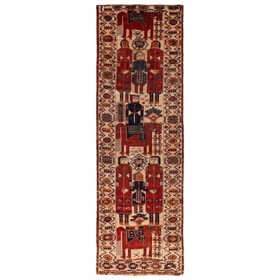 ECARPETGALLERY Hand-knotted Melis Vintage Red Wool Rug - 4'6 x 13'10