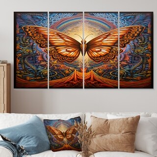Designart - Divine Metamorphosis - Butterfly Extra Large Wall Art Set ...
