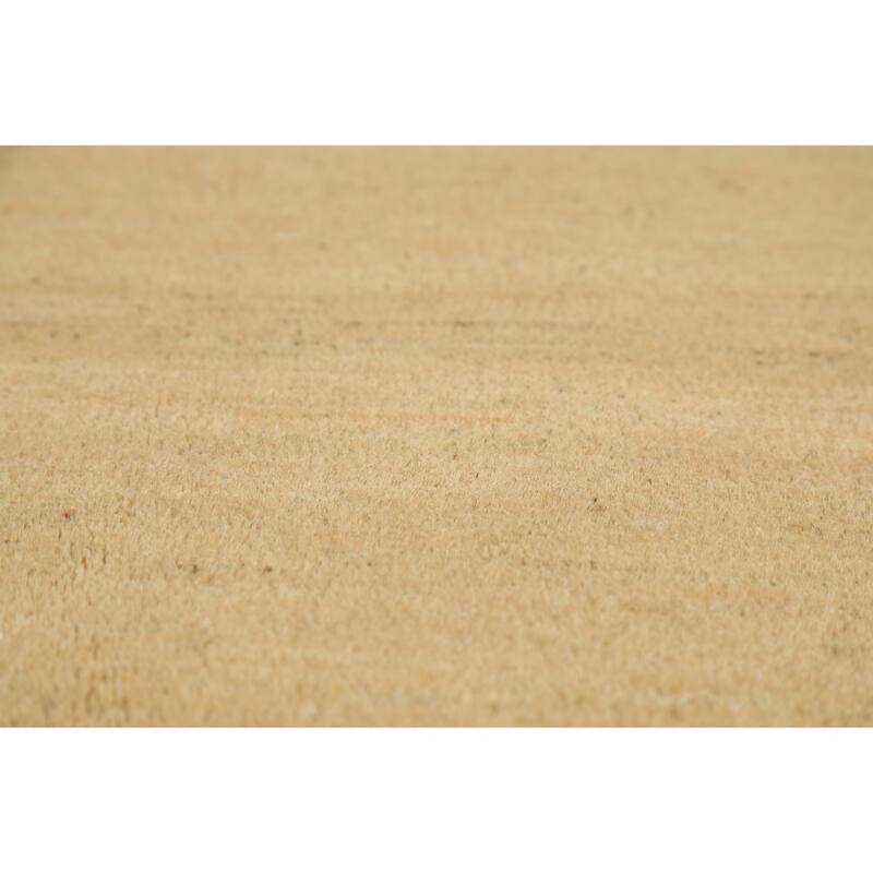 Modern Yellow Gabbeh Oriental Area Rug Handmade Wool Carpet - 8'11"x 13'9"