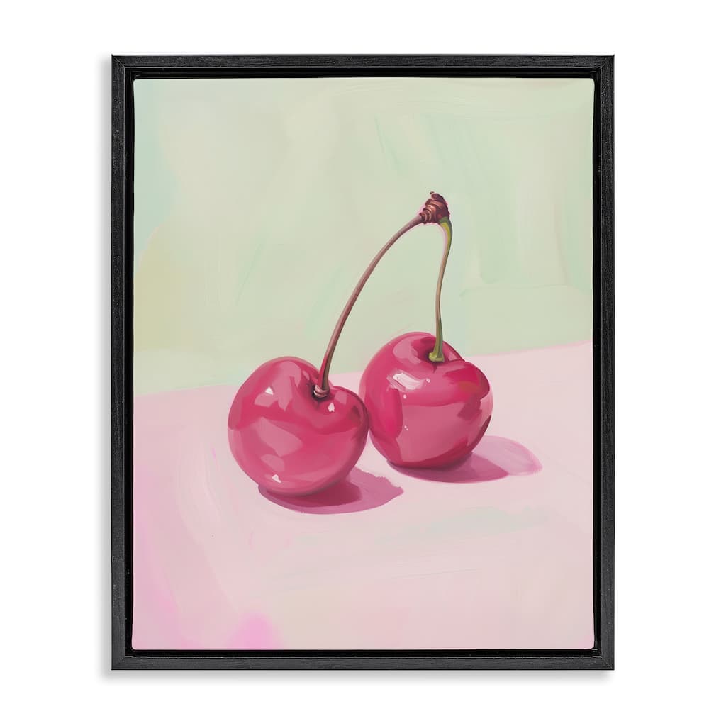 Stupell Luminous Cherries Still Life Framed Floater Canvas Wall Art Design By Arlington Prints