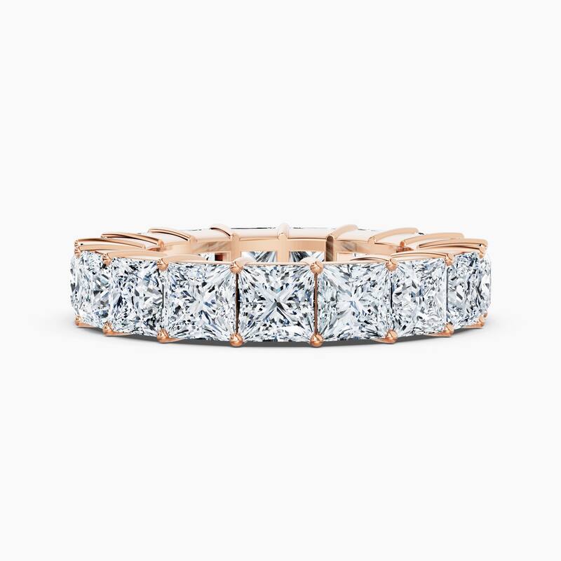 Auriya 14k Gold Princess Lab Grown Diamond Eternity Band 2.50 - 11.25 ct. tw. (F-G, VS) - 8.50 ct. wt. - 4 - Rose