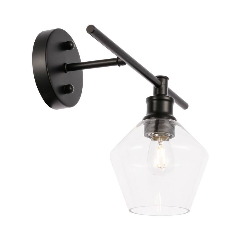 Gerald 1-Light Glass Right Wall sconce - 14.7/10.2 - 14.7/10.2